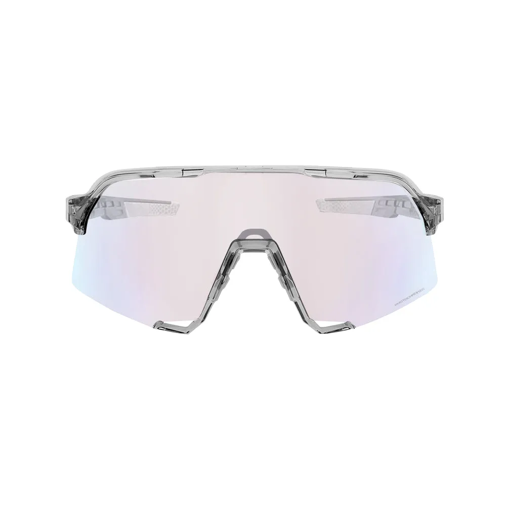 100% S3 Cycling Sunglasses - Polished Translucent Grey - Rose Gold Mirror Photochromic