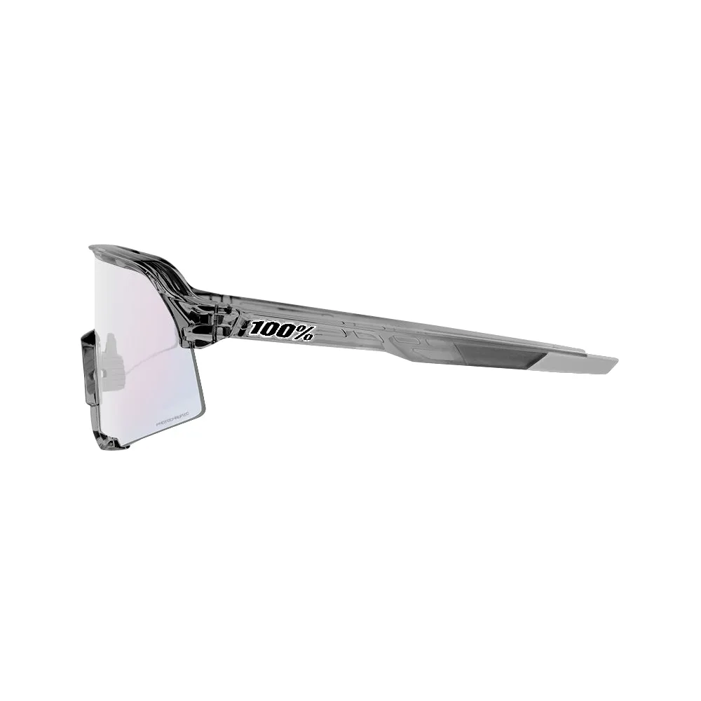 100% S3 Cycling Sunglasses - Polished Translucent Grey - Rose Gold Mirror Photochromic