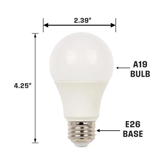 14W A19 LED 3000K E26 (Medium) Base, 120 Volt, Box, 2-Pack