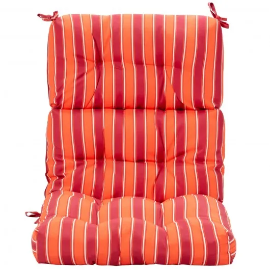 22" x 44" Tufted Outdoor Patio Chair Seating Pad-Red & Orange