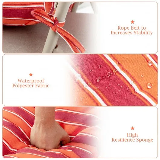 22" x 44" Tufted Outdoor Patio Chair Seating Pad-Red & Orange