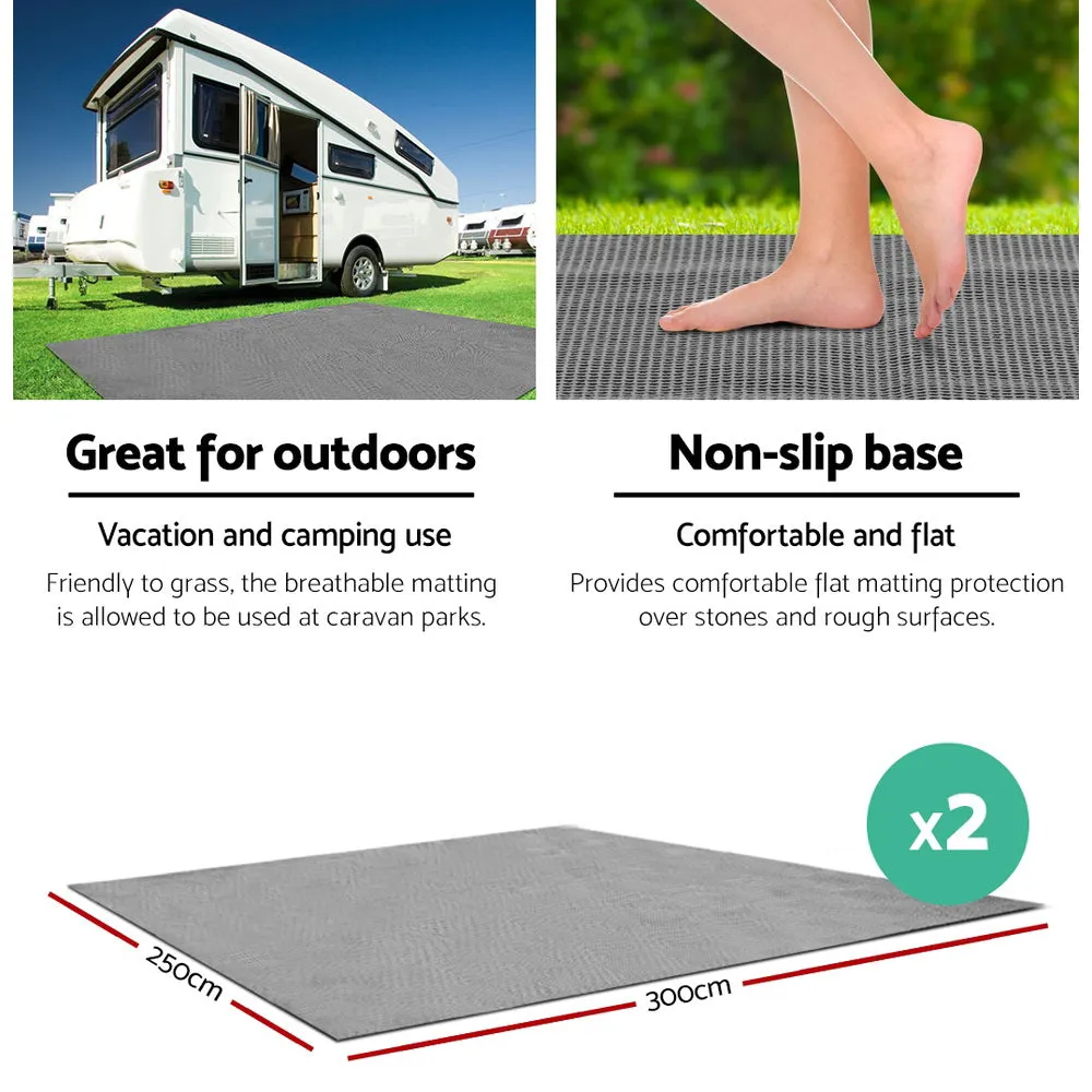 2pcs Heavy-Duty UV-Treated Non-Slip Caravan Annex Mats Weisshorn