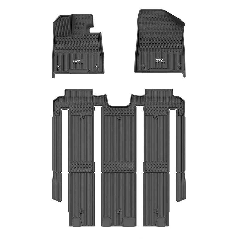 3W Toyota Sienna 7 Seat 2021-2023 Custom Floor Mats / Trunk Mat TPE Material & All-Weather Protection