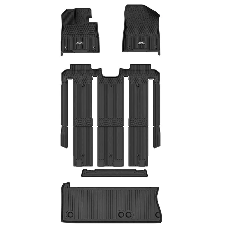 3W Toyota Sienna 7 Seat 2021-2023 Custom Floor Mats / Trunk Mat TPE Material & All-Weather Protection