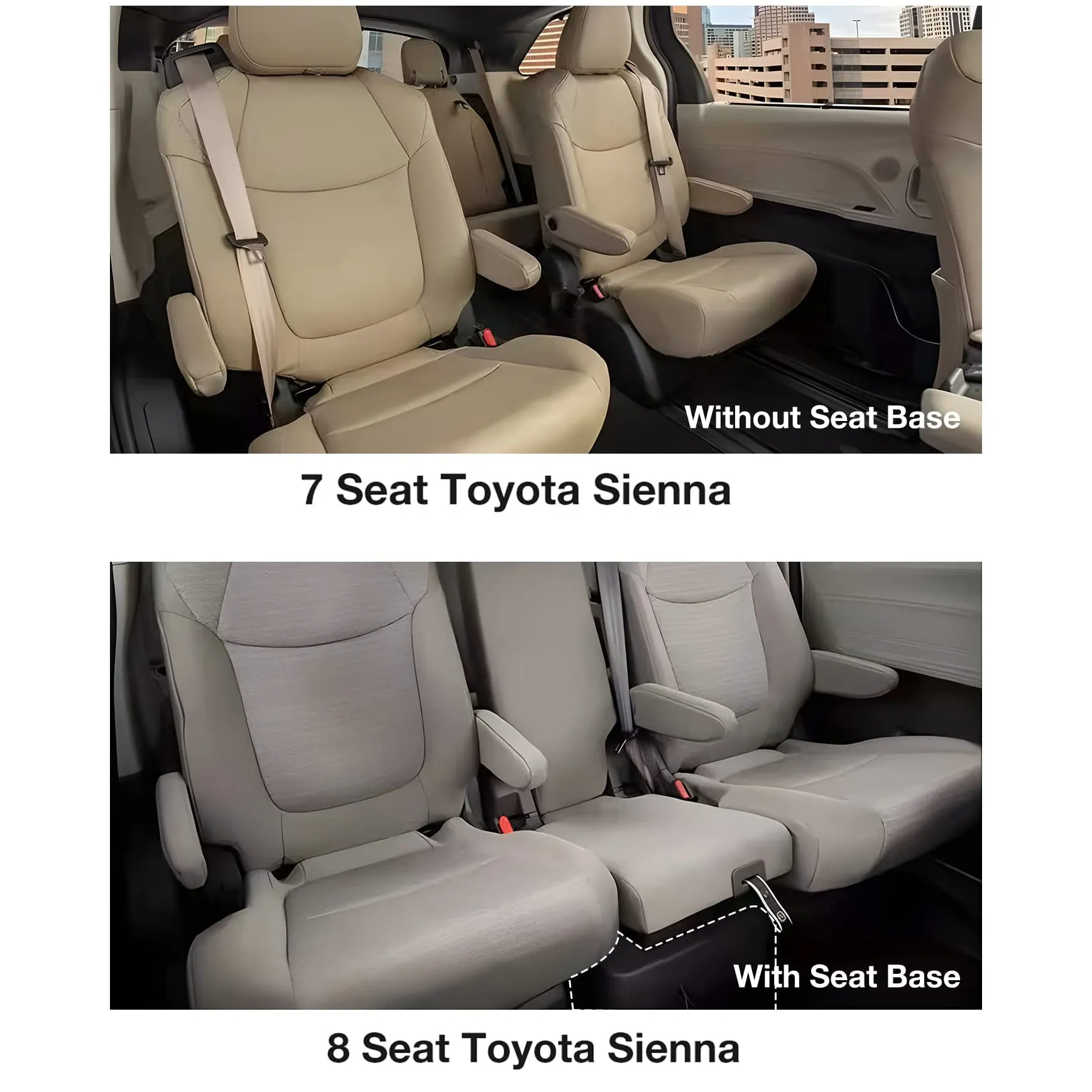 3W Toyota Sienna 7 Seat 2021-2023 Custom Floor Mats / Trunk Mat TPE Material & All-Weather Protection
