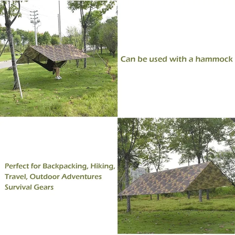 3X4m Waterproof Tent Tarp Square Canopy Polyester Sunshade Floor Mat(Camouflage)