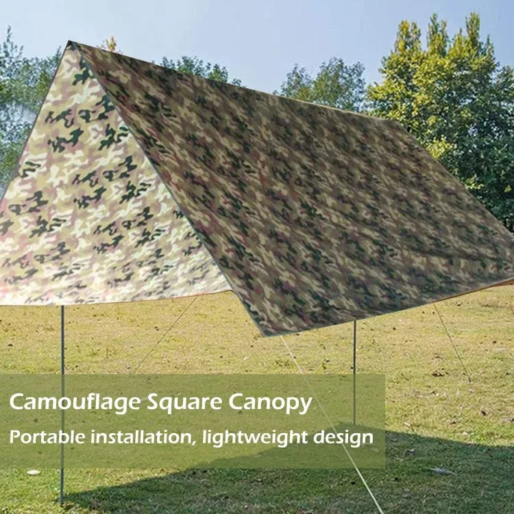 3X4m Waterproof Tent Tarp Square Canopy Polyester Sunshade Floor Mat(Camouflage)