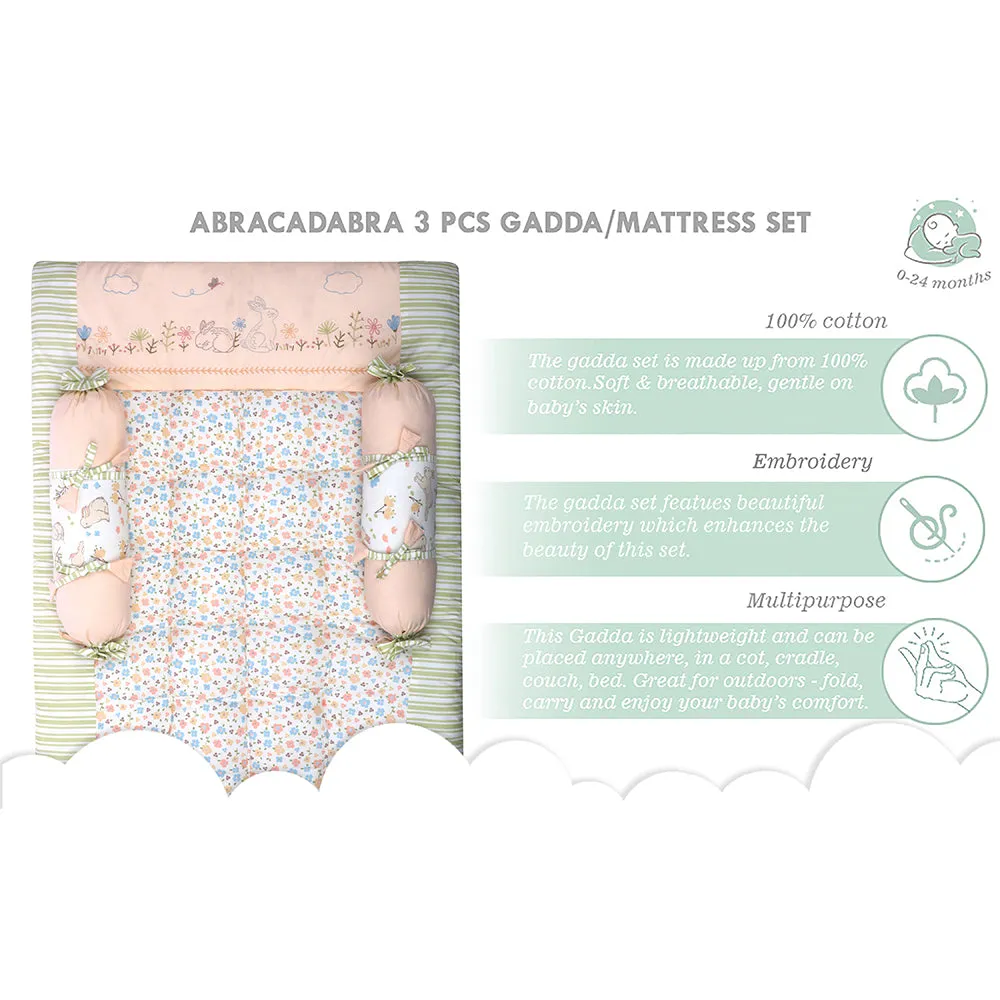 Abracadabra Cotton Bedding/Gadda Set Bunny Garden Theme -Peach
