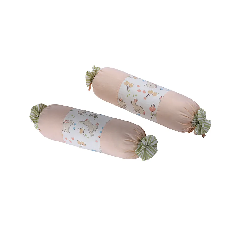 Abracadabra Cotton Bedding/Gadda Set Bunny Garden Theme -Peach