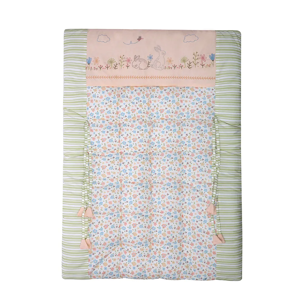 Abracadabra Cotton Bedding/Gadda Set Bunny Garden Theme -Peach