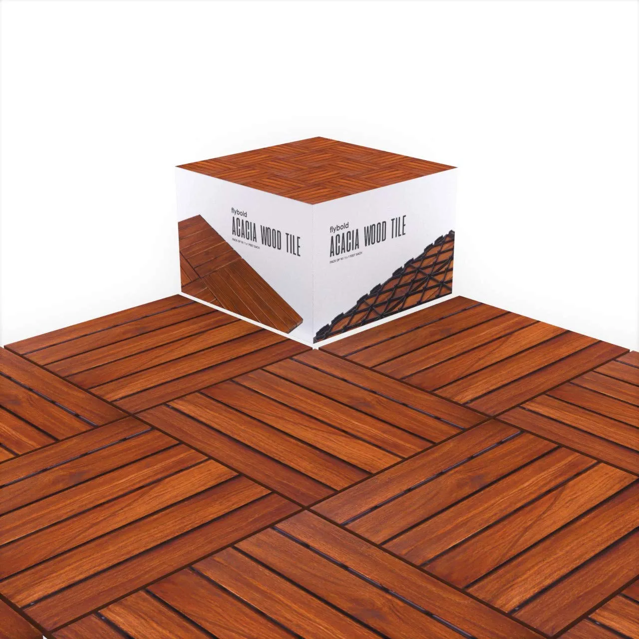 Acacia Wood Outdoor Flooring Interlocking Deck Tiles Patio Flooring Outdoor Waterproof