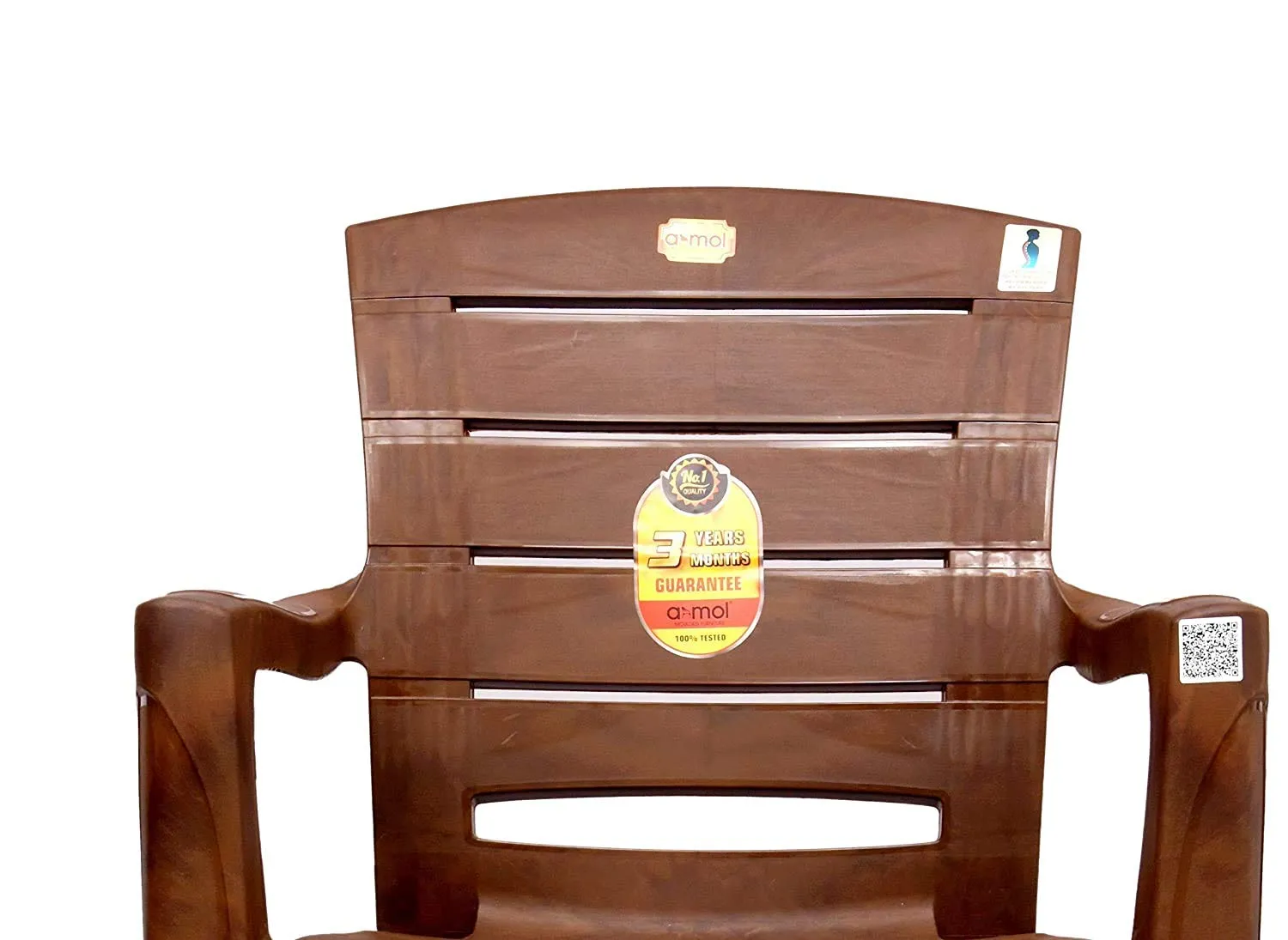 ANMOL Moulded Jaguar High Back Chair Strong Structure Build Chair for Home, Garden, Office, Outdoor (Set of 2) Brown (Weight Bearing Capacity 200 KG, Shree Ganesh Online Original Seller, Plastic)