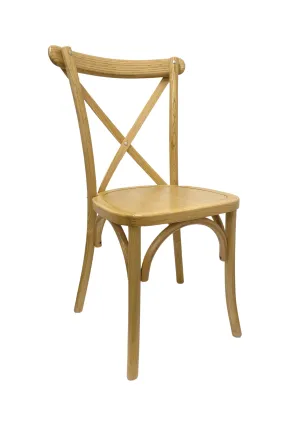 Athena One Cross Back Chair - Solid Timber Seat-
