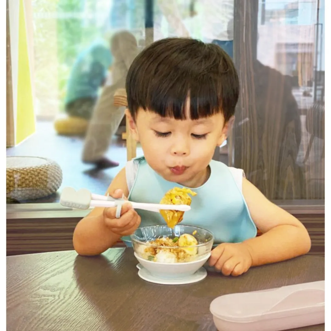 Beaba 3 in 1 Learning Chopsticks - Green Blue 3y 