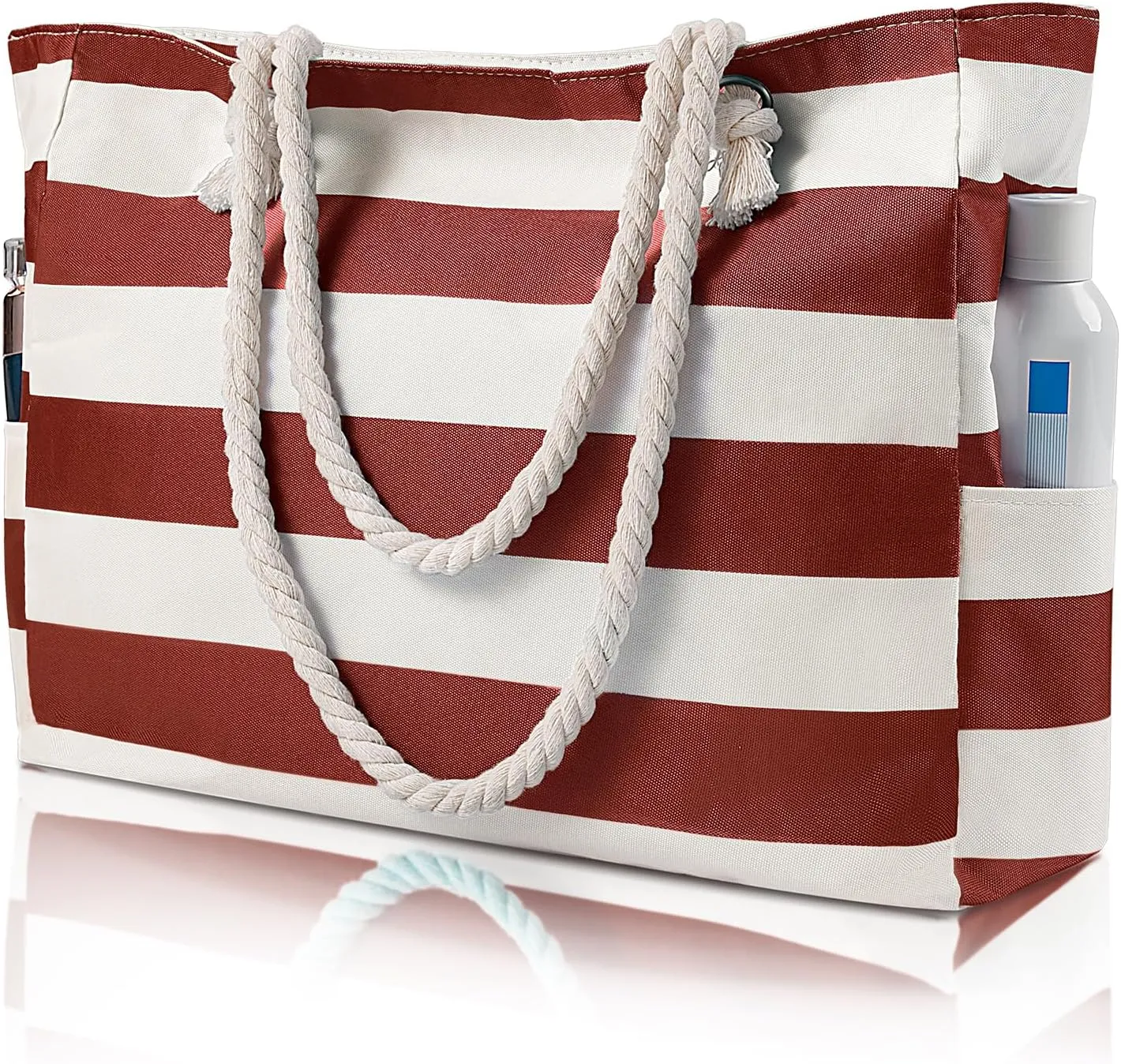 Beach Bags For Women - Large Beach Bags with Zipper Waterproof Sandproof Swim Pool Beach Bag