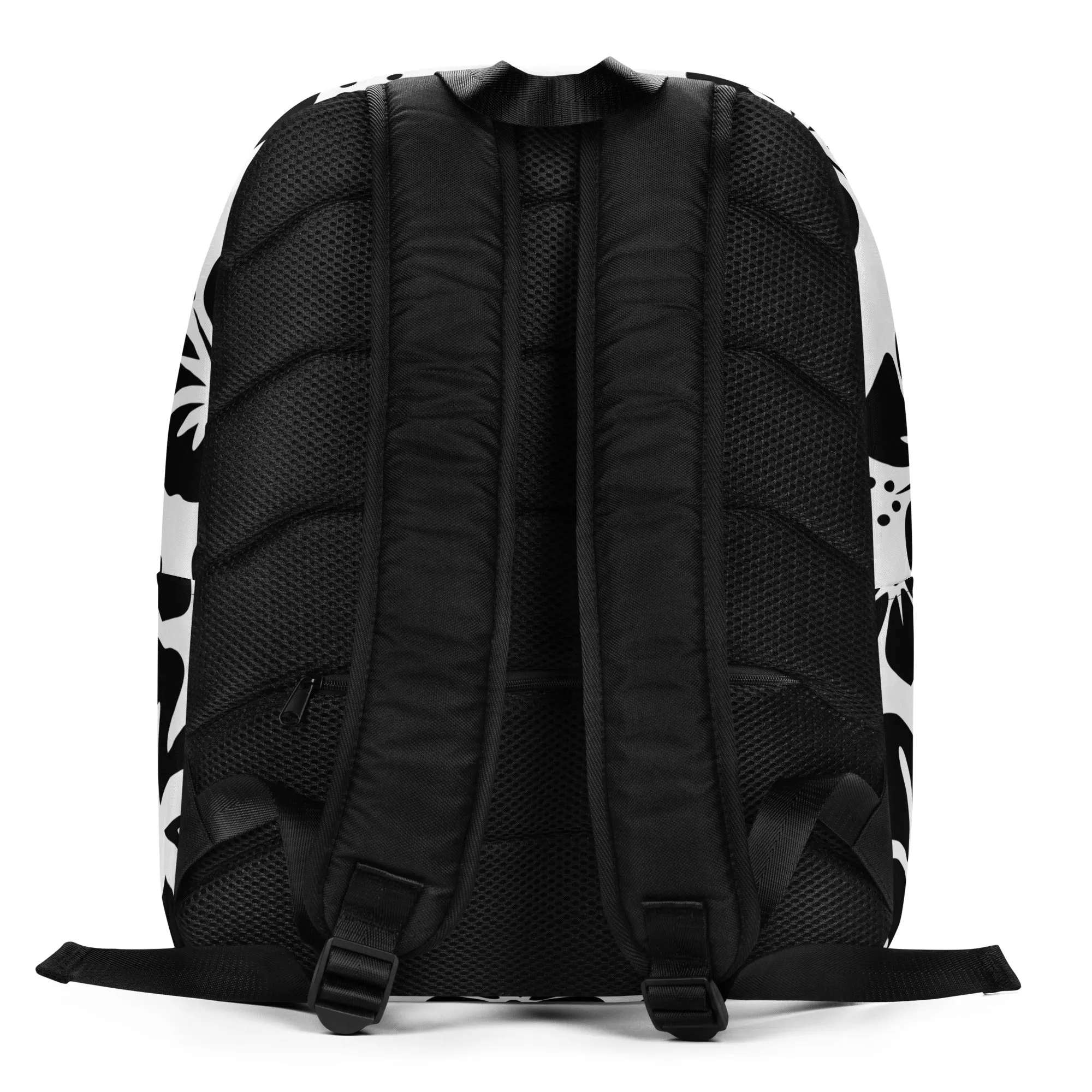 Black and White Hawaiian Print Backpack