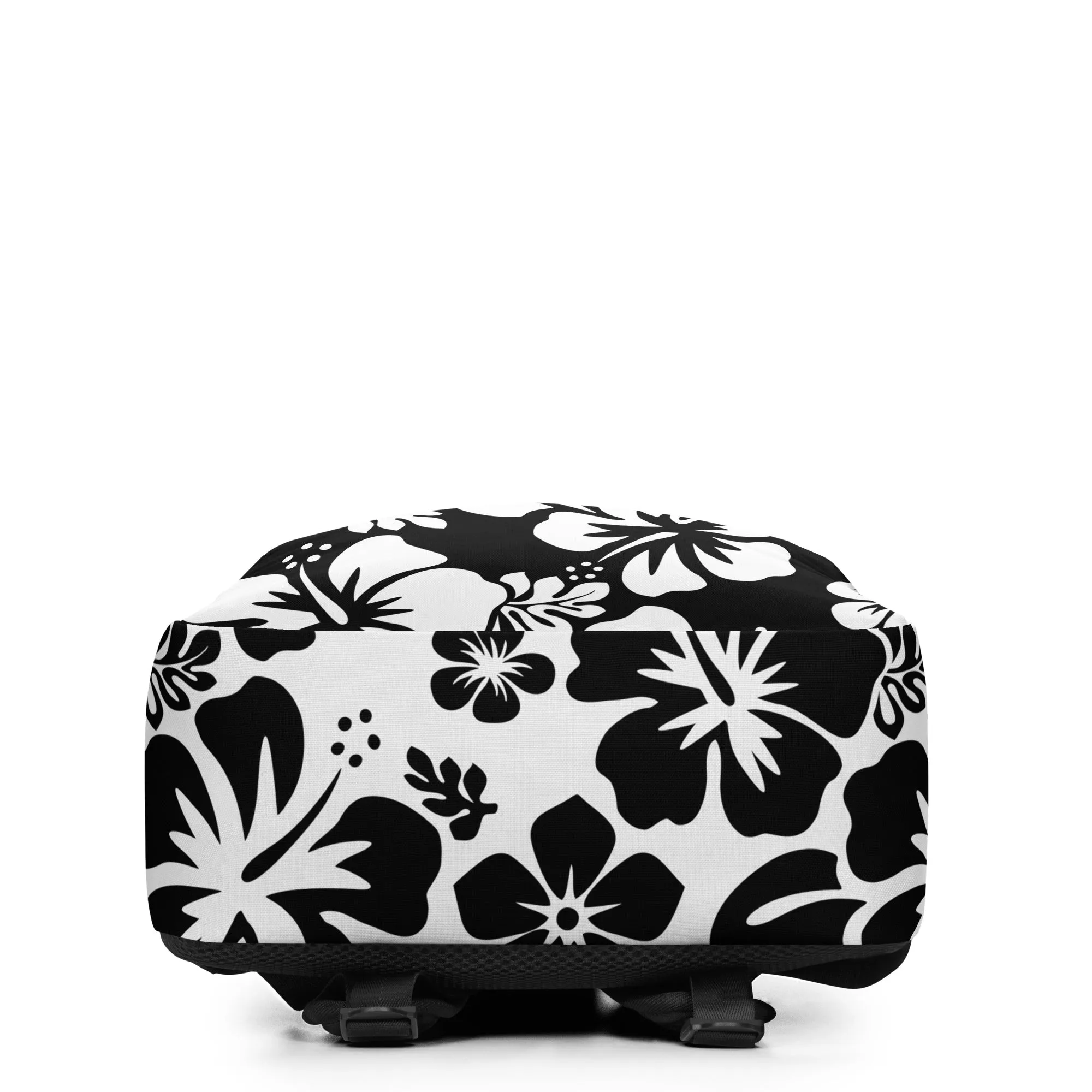 Black and White Hawaiian Print Backpack