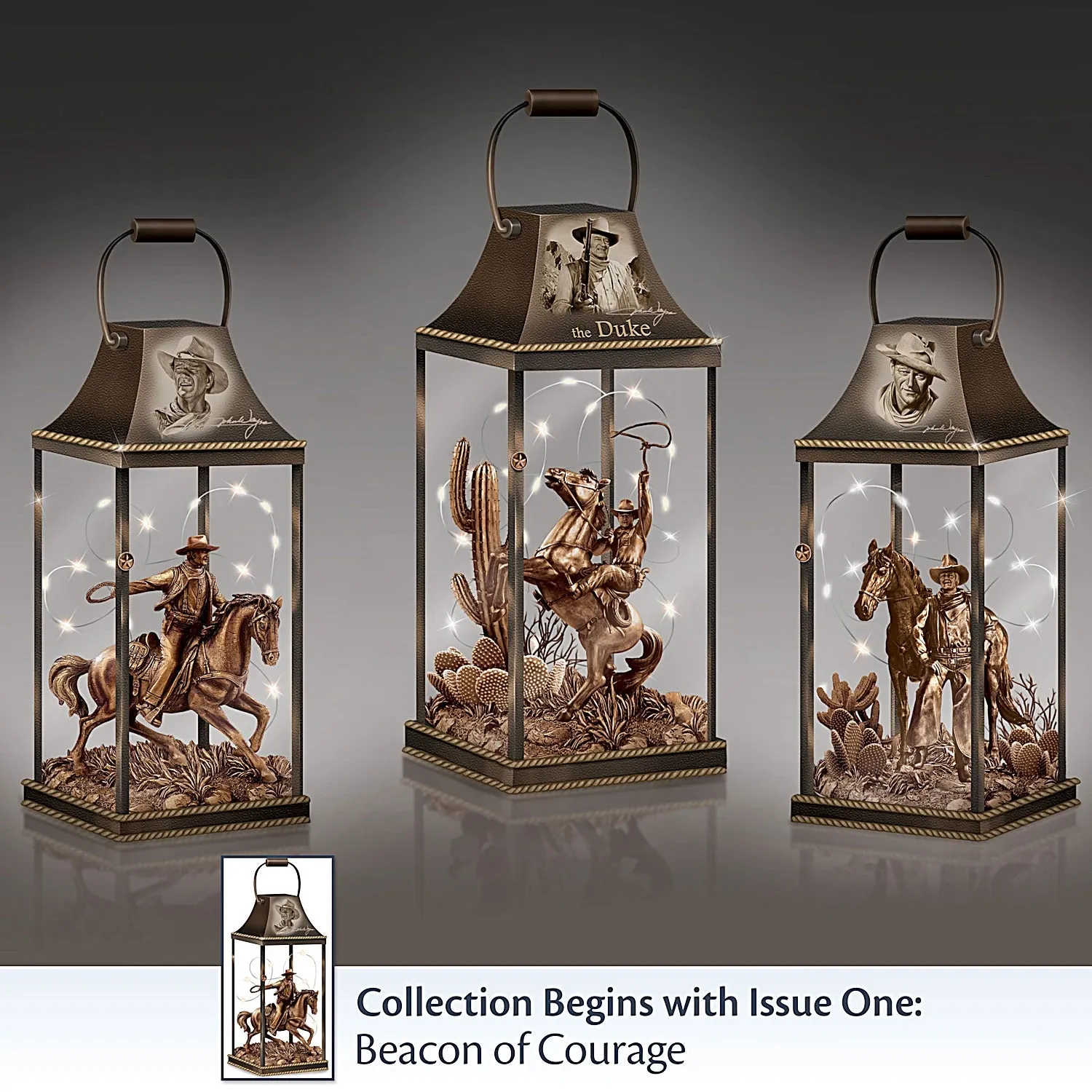 Bradford Exchange John Wayne Hollywood Luminary Lantern - Beacon of Courage #1