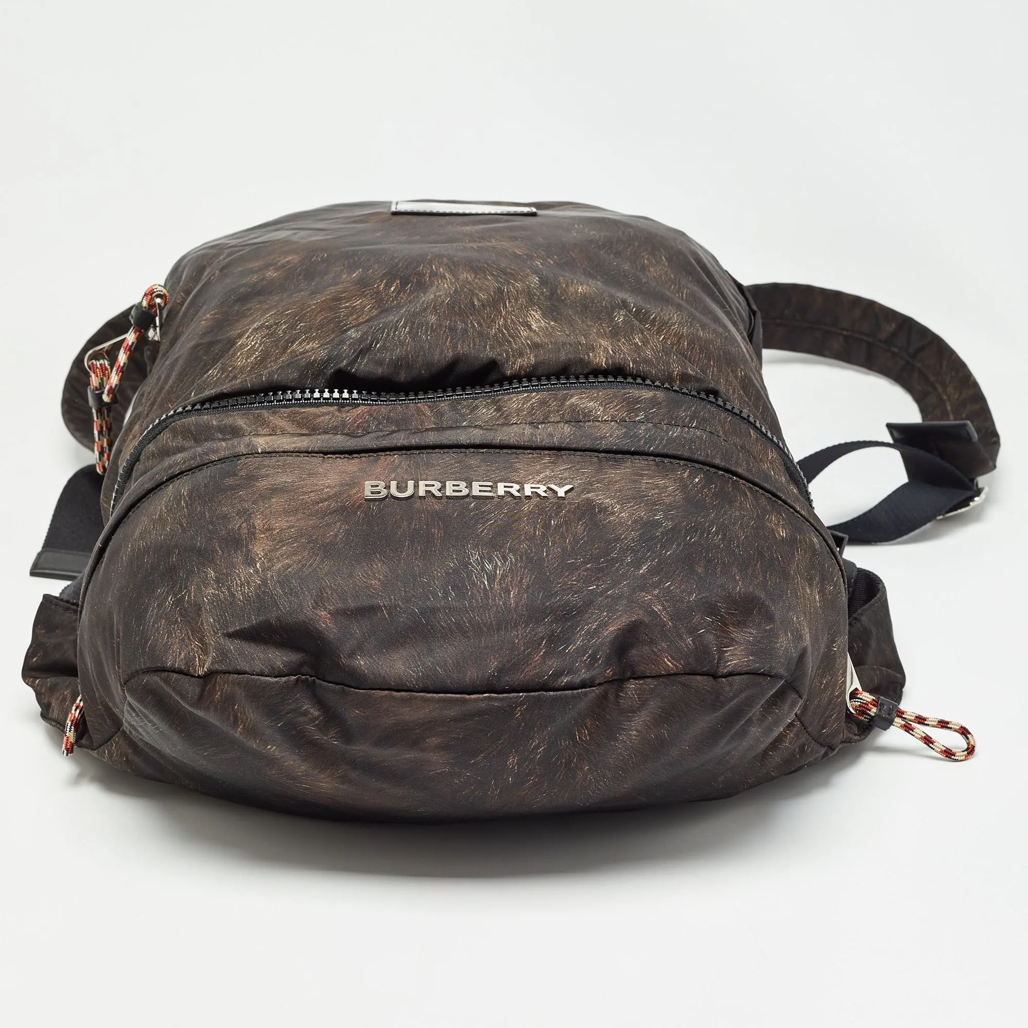 BURBERRY Black/Brown Nylon Convertible Backpack