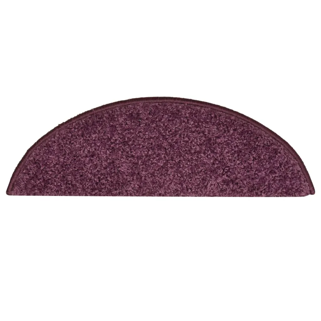 Carpet Stair Treads 15 pcs Dark Purple 56x17x3 cm