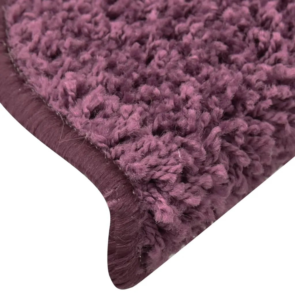 Carpet Stair Treads 15 pcs Dark Purple 56x17x3 cm