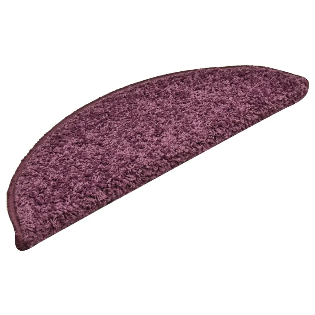 Carpet Stair Treads 15 pcs Dark Purple 56x17x3 cm