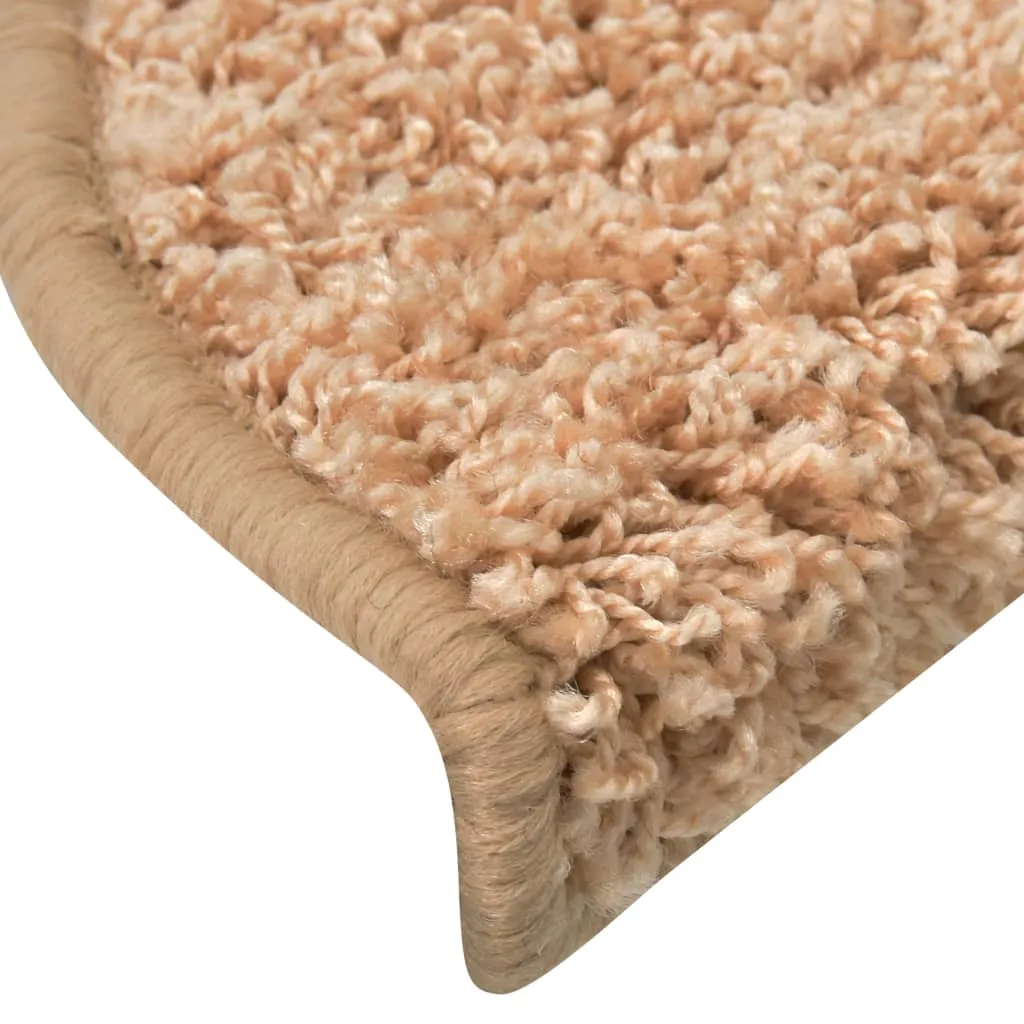 Carpet Stair Treads 15 pcs Gold 65x21x4 cm