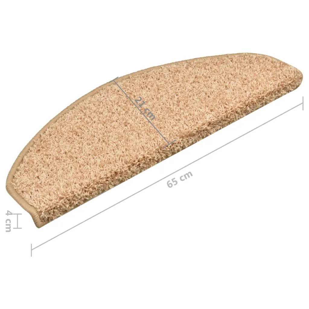 Carpet Stair Treads 15 pcs Gold 65x21x4 cm