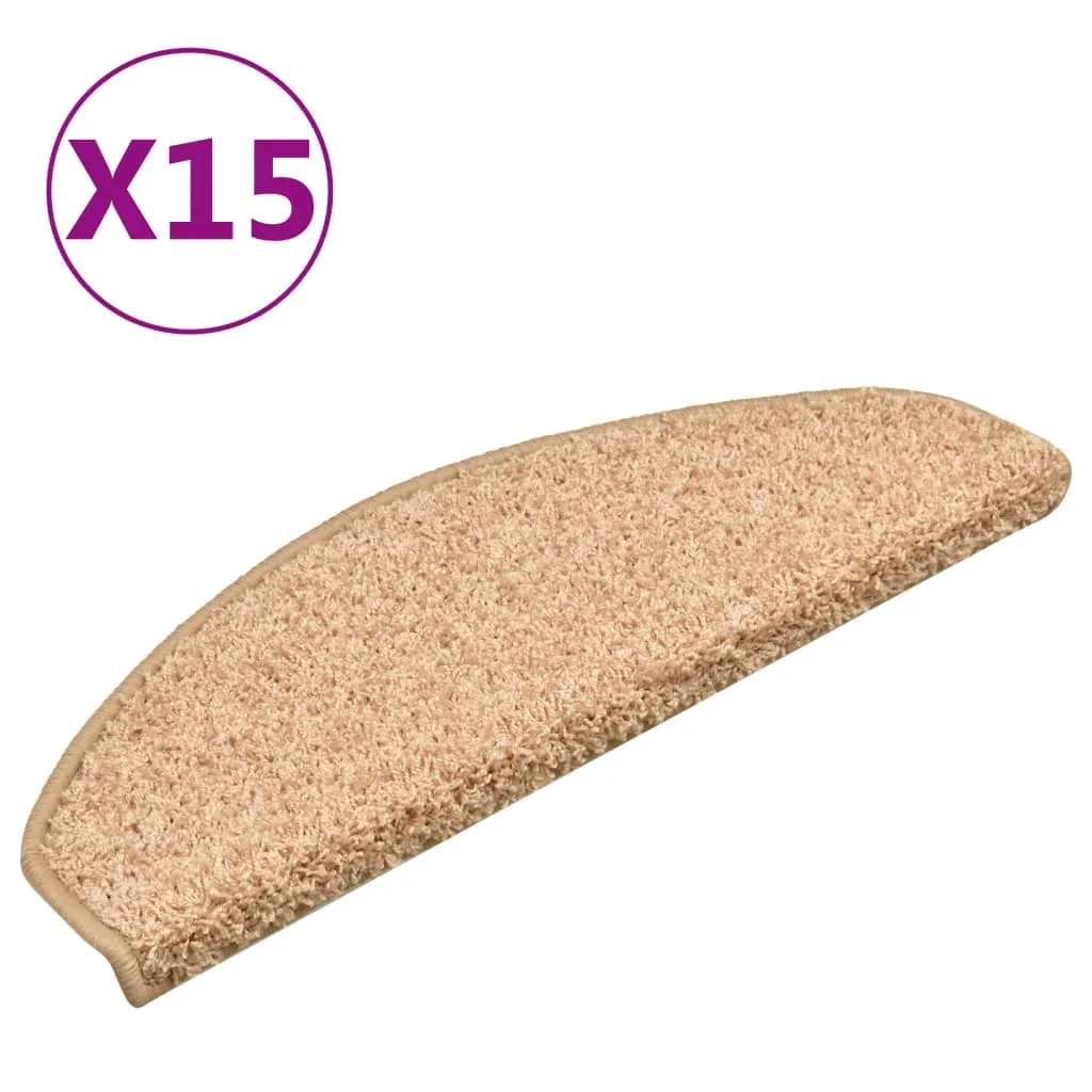 Carpet Stair Treads 15 pcs Gold 65x21x4 cm