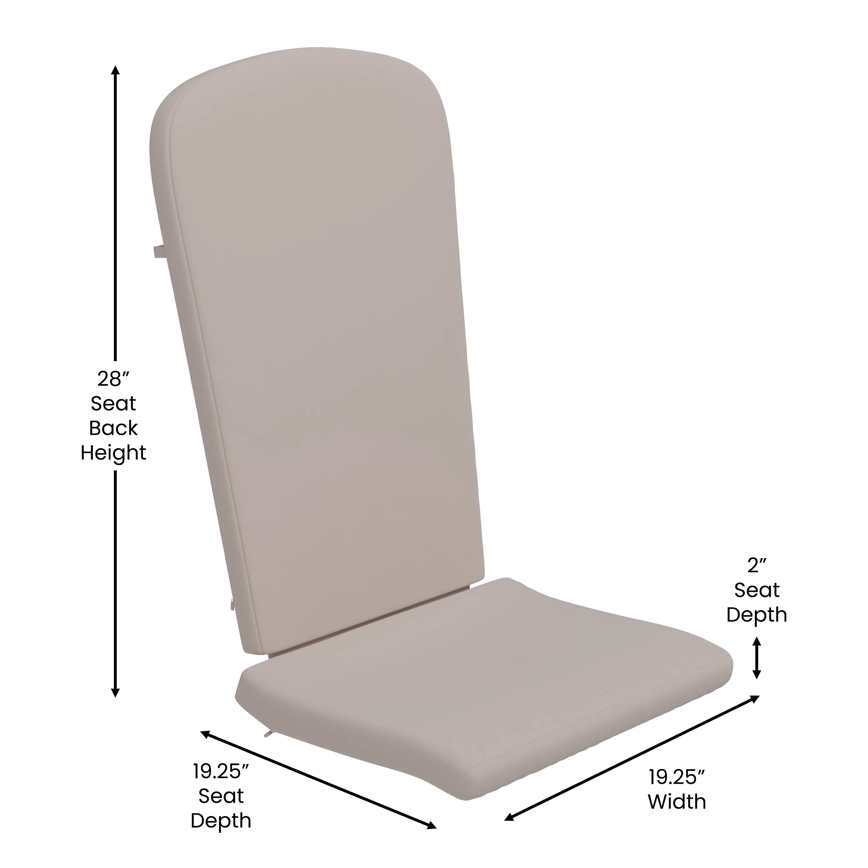 Charlestown Set of 2  All-Weather Poly Resin Indoor/Outdoor Folding Adirondack Chairs with Cushions for Deck, Porch, and Patio