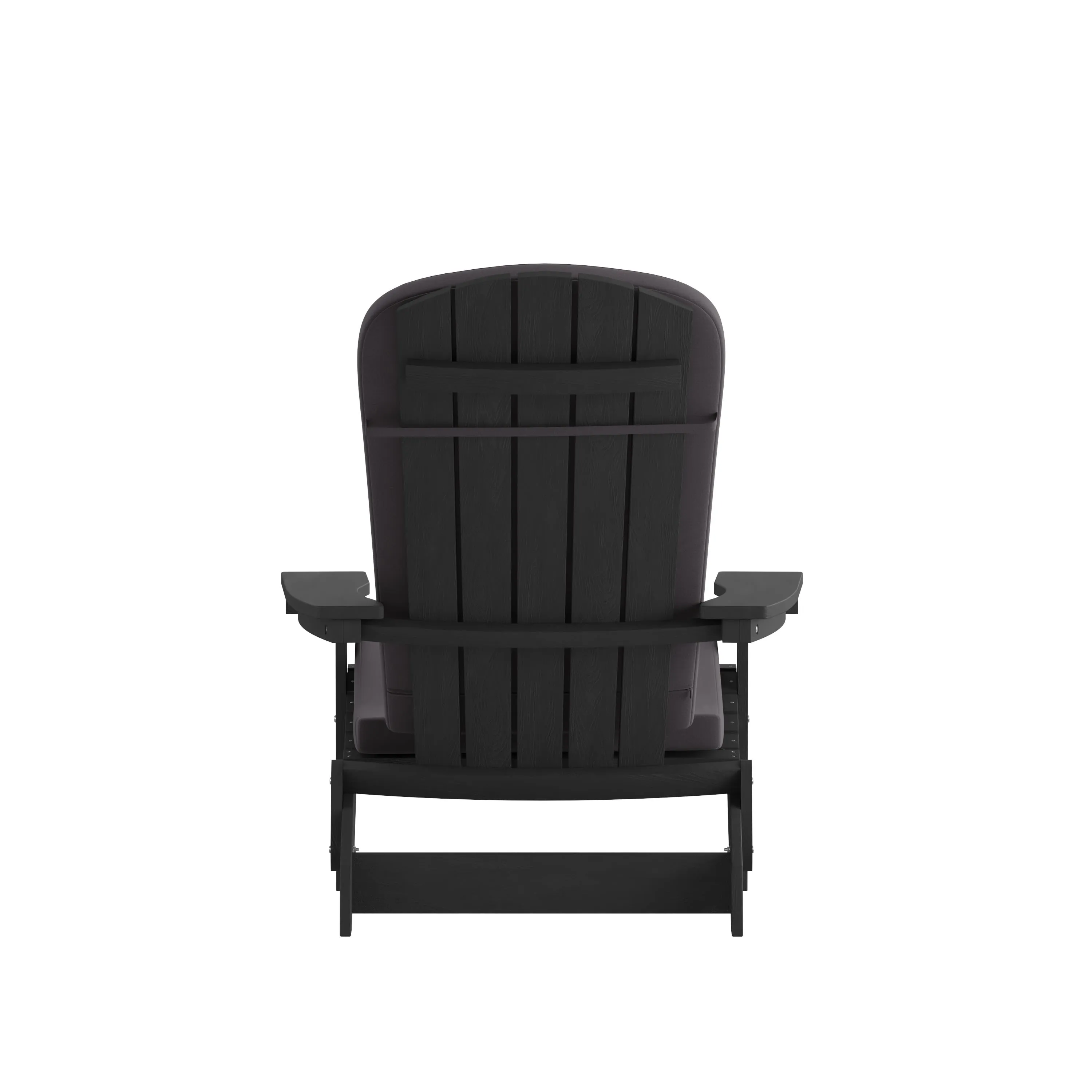 Charlestown Set of 2  All-Weather Poly Resin Indoor/Outdoor Folding Adirondack Chairs with Cushions for Deck, Porch, and Patio