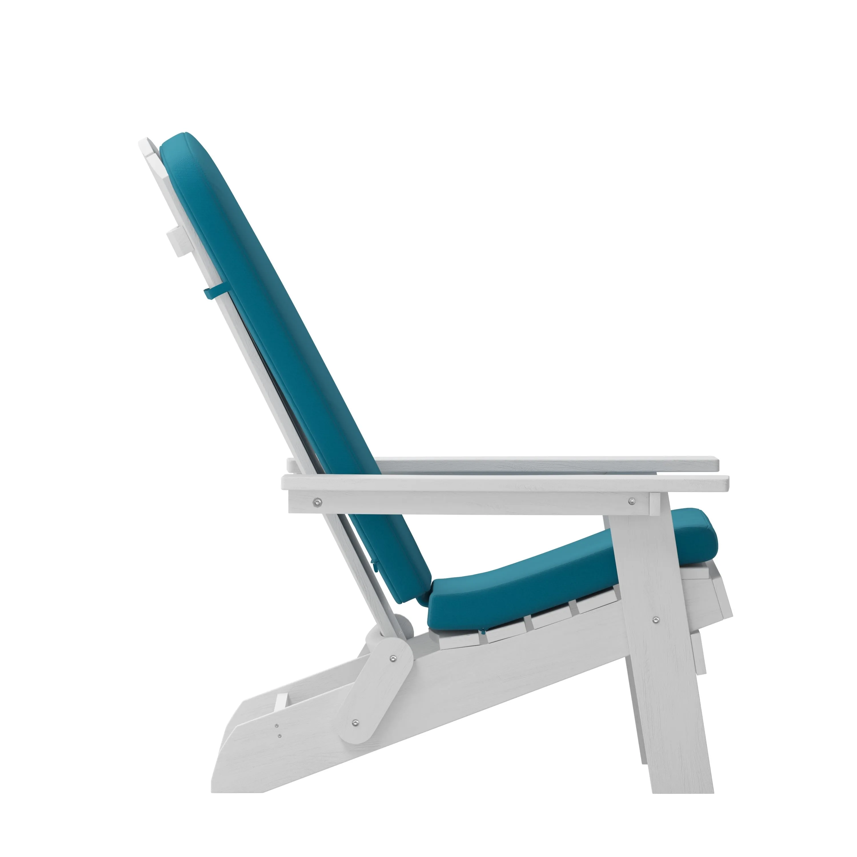 Charlestown Set of 2  All-Weather Poly Resin Indoor/Outdoor Folding Adirondack Chairs with Cushions for Deck, Porch, and Patio