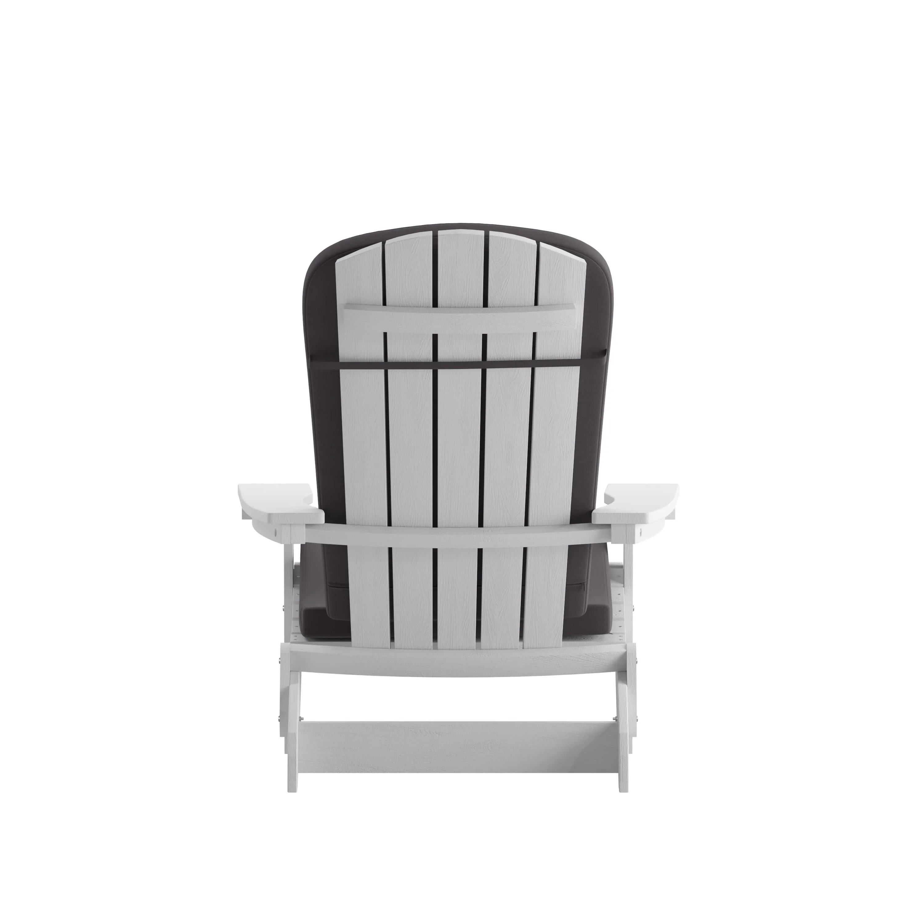 Charlestown Set of 2  All-Weather Poly Resin Indoor/Outdoor Folding Adirondack Chairs with Cushions for Deck, Porch, and Patio