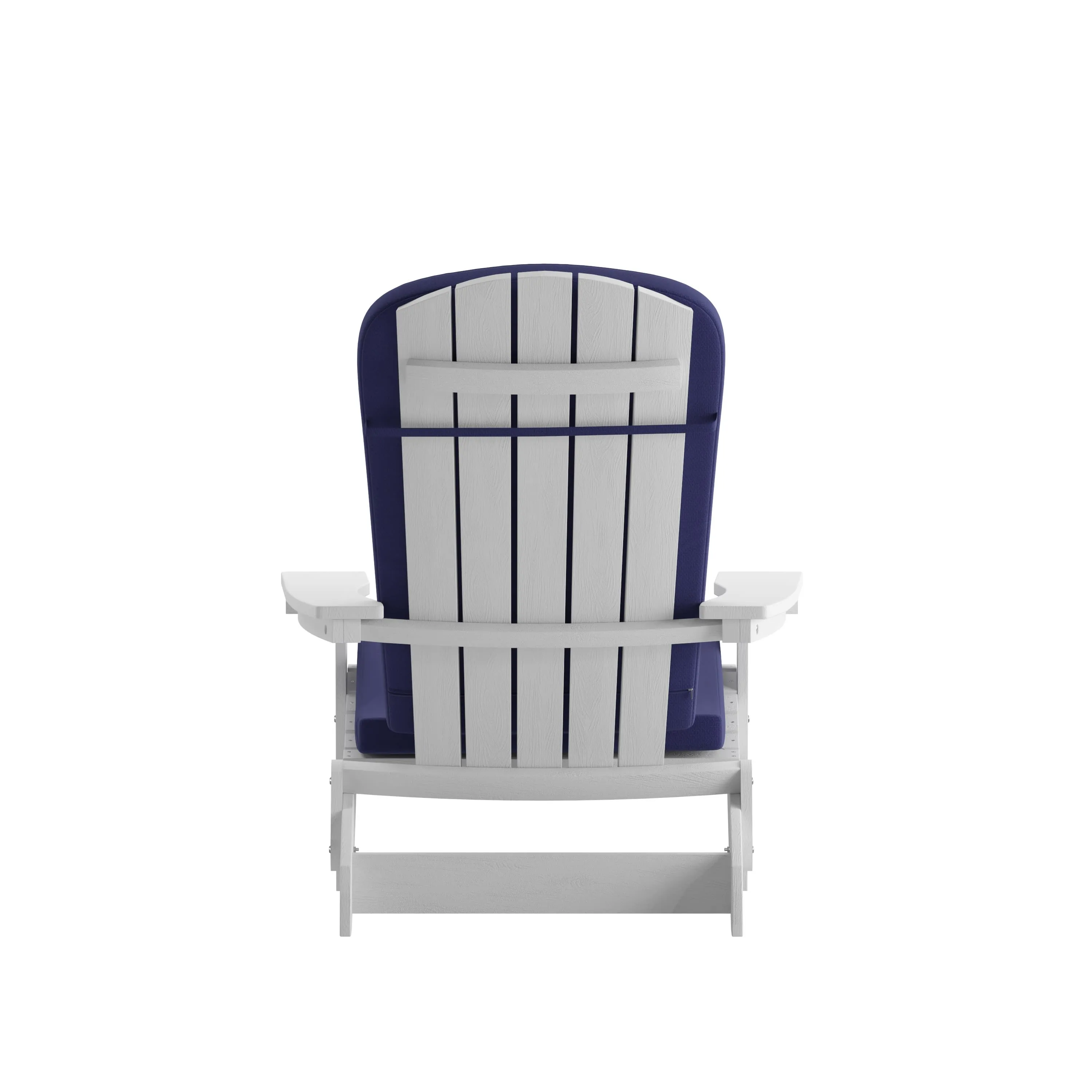 Charlestown Set of 2  All-Weather Poly Resin Indoor/Outdoor Folding Adirondack Chairs with Cushions for Deck, Porch, and Patio