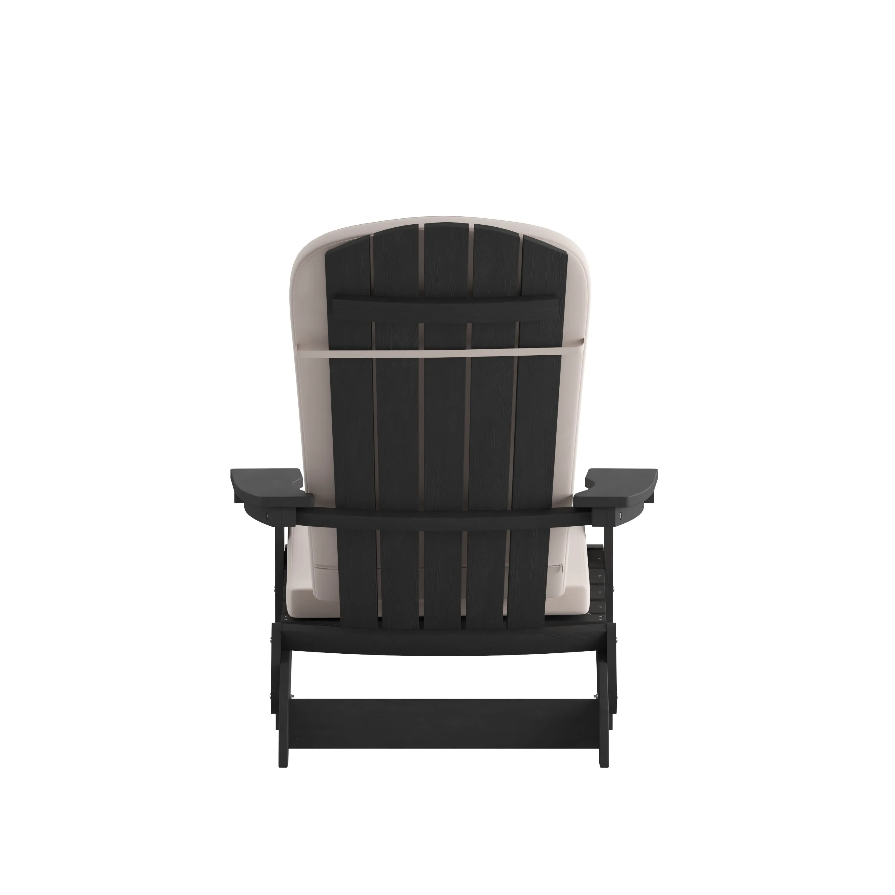 Charlestown Set of 2  All-Weather Poly Resin Indoor/Outdoor Folding Adirondack Chairs with Cushions for Deck, Porch, and Patio