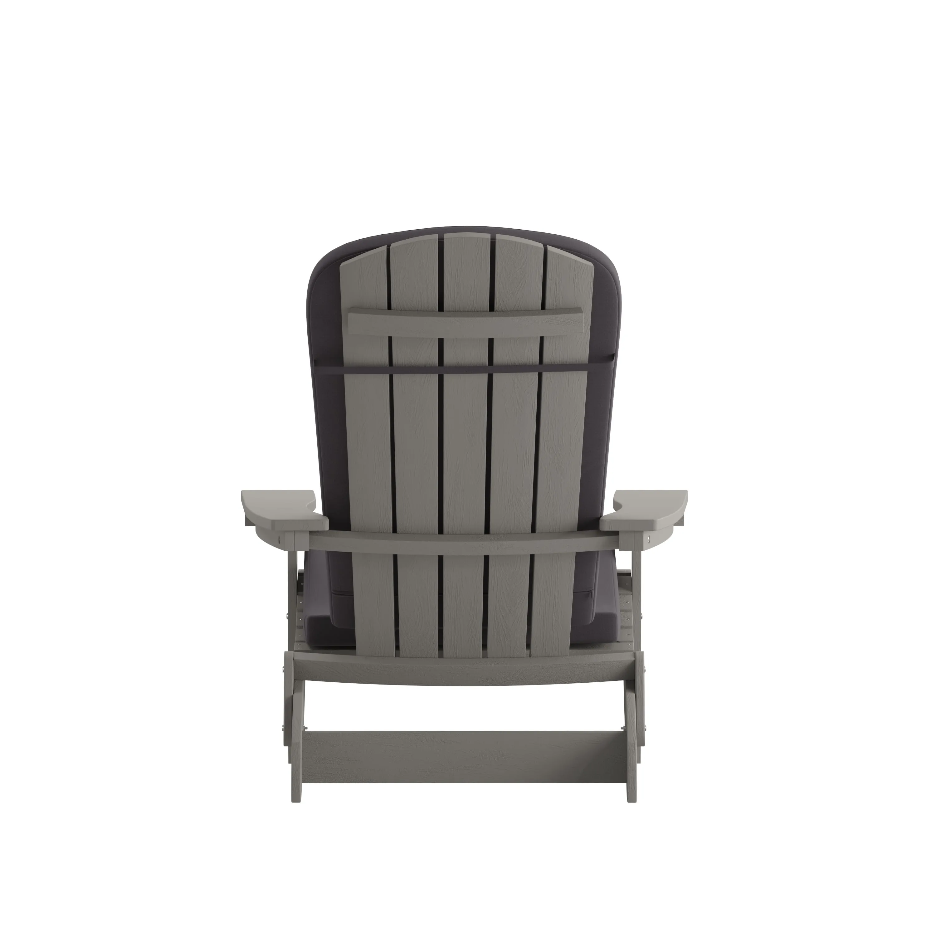 Charlestown Set of 2  All-Weather Poly Resin Indoor/Outdoor Folding Adirondack Chairs with Cushions for Deck, Porch, and Patio