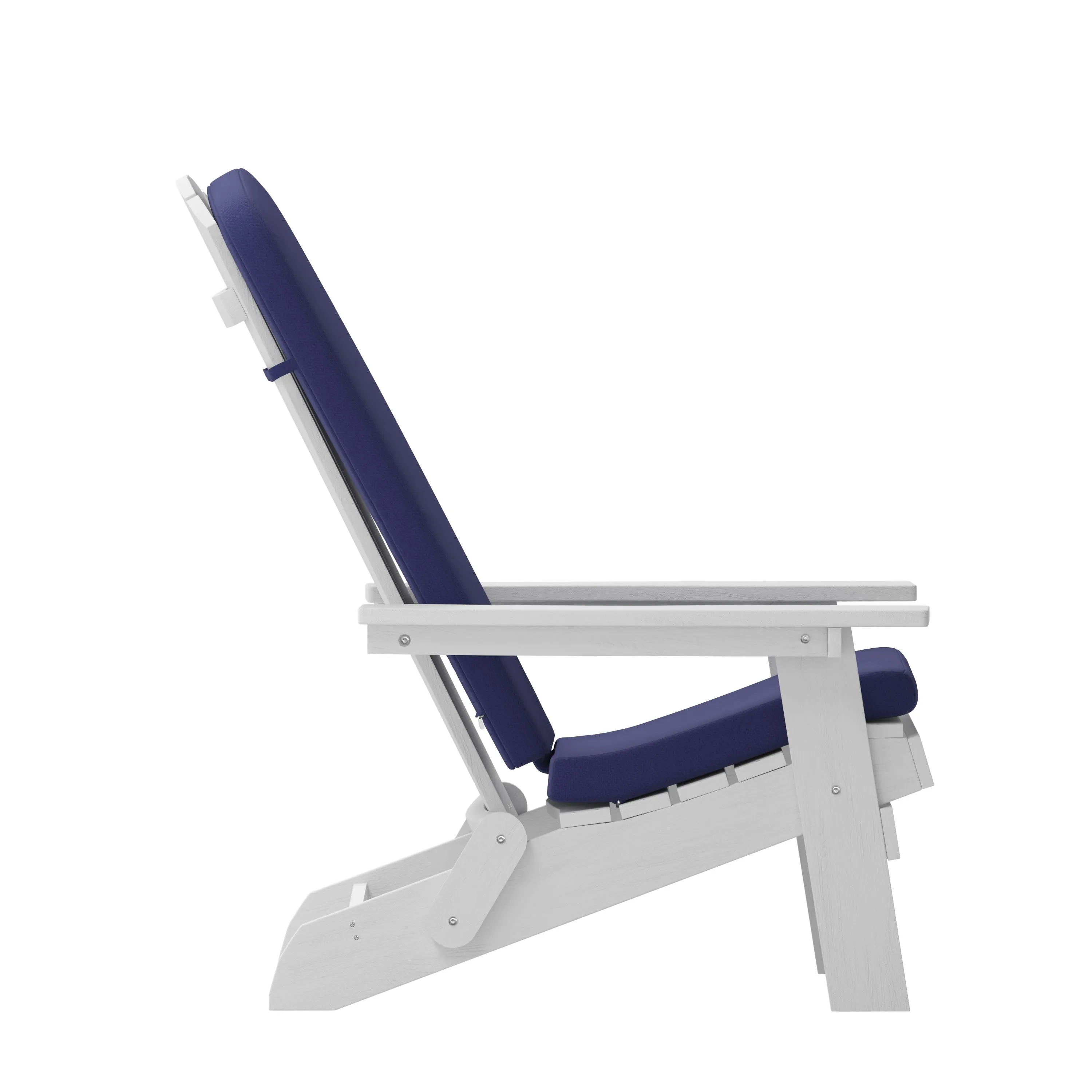 Charlestown Set of 2  All-Weather Poly Resin Indoor/Outdoor Folding Adirondack Chairs with Cushions for Deck, Porch, and Patio