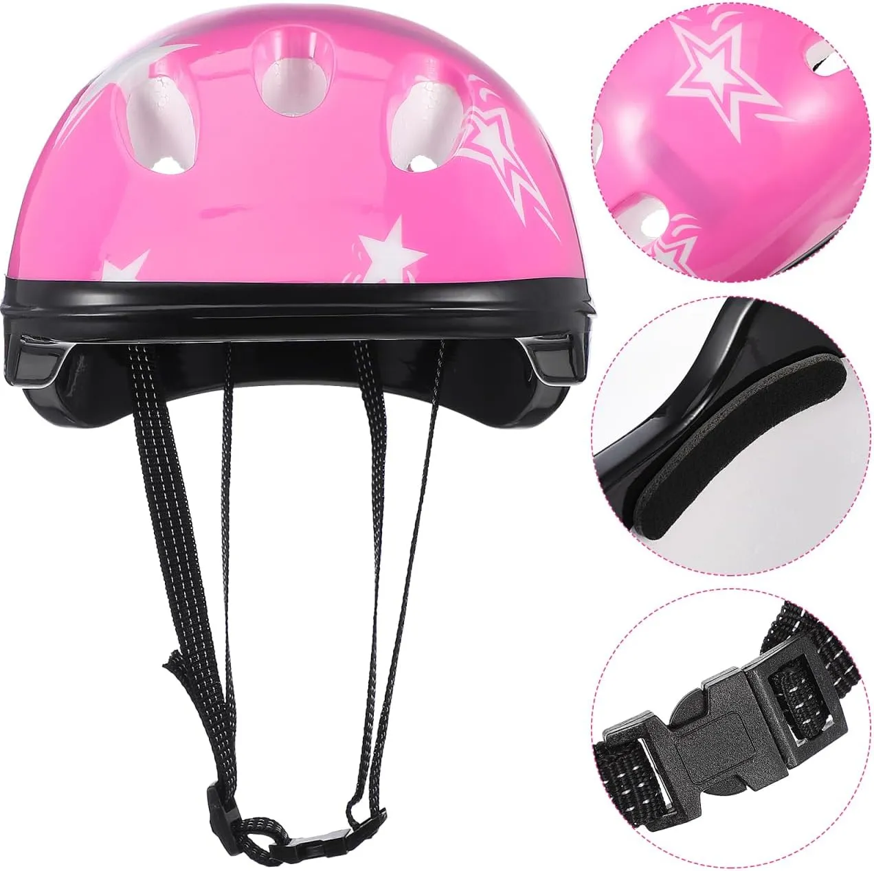 Children Elbow Wrist Knee Pads Bike Helmet 7Pcs Sports Protective Set Skateboard Skate Accessories Red