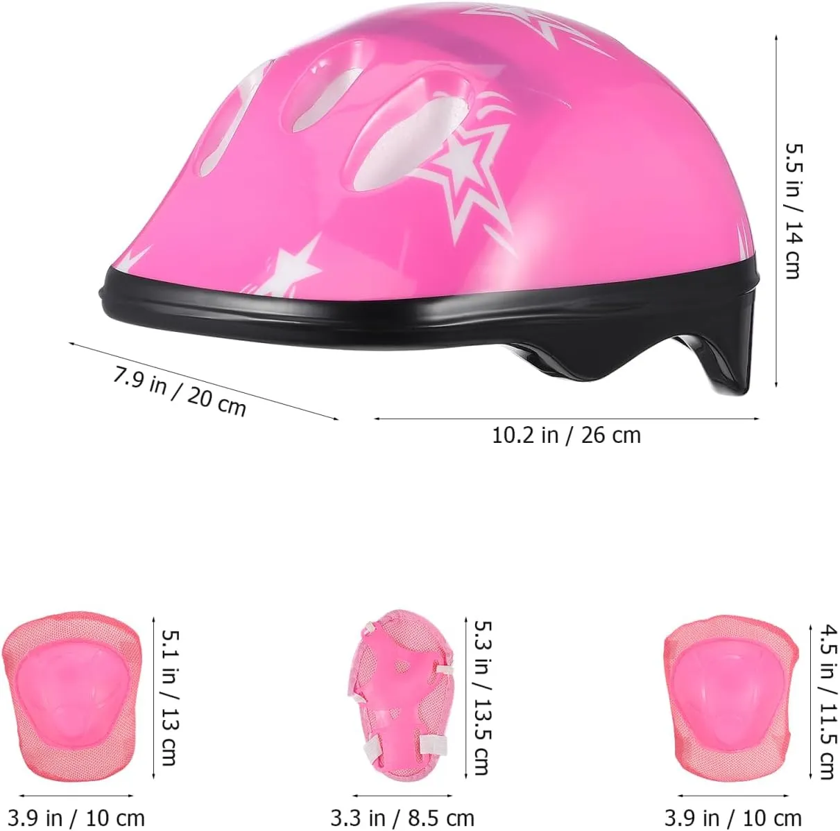 Children Elbow Wrist Knee Pads Bike Helmet 7Pcs Sports Protective Set Skateboard Skate Accessories Red