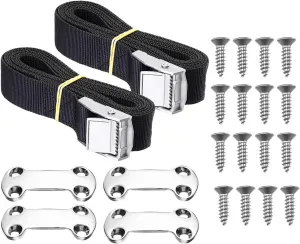 Cooler Tie-Down Strap Kit Buckle Lashing Straps 22 Pieces for Coolers Keep Coolers and Prevent Skids in Ship Deck Truck Chassis Trailers
