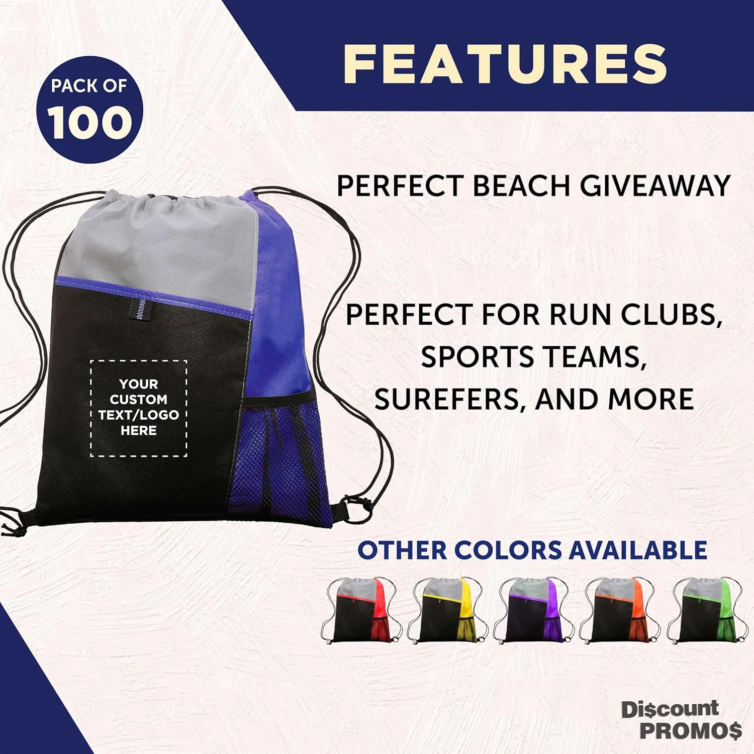 DISCOUNT PROMOS Drawstring Backpacks