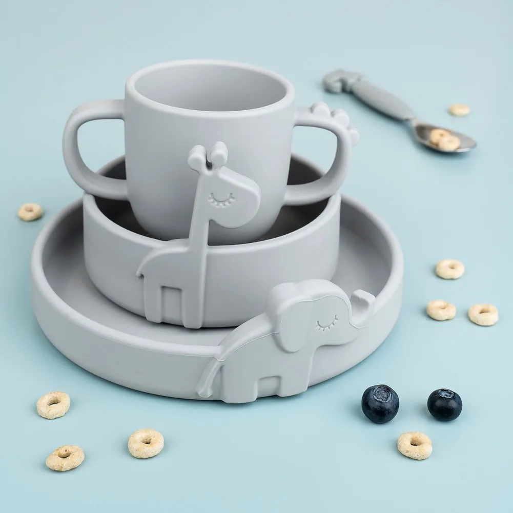 Done By Deer Peekaboo Silicone Bowl - Raffi Grey