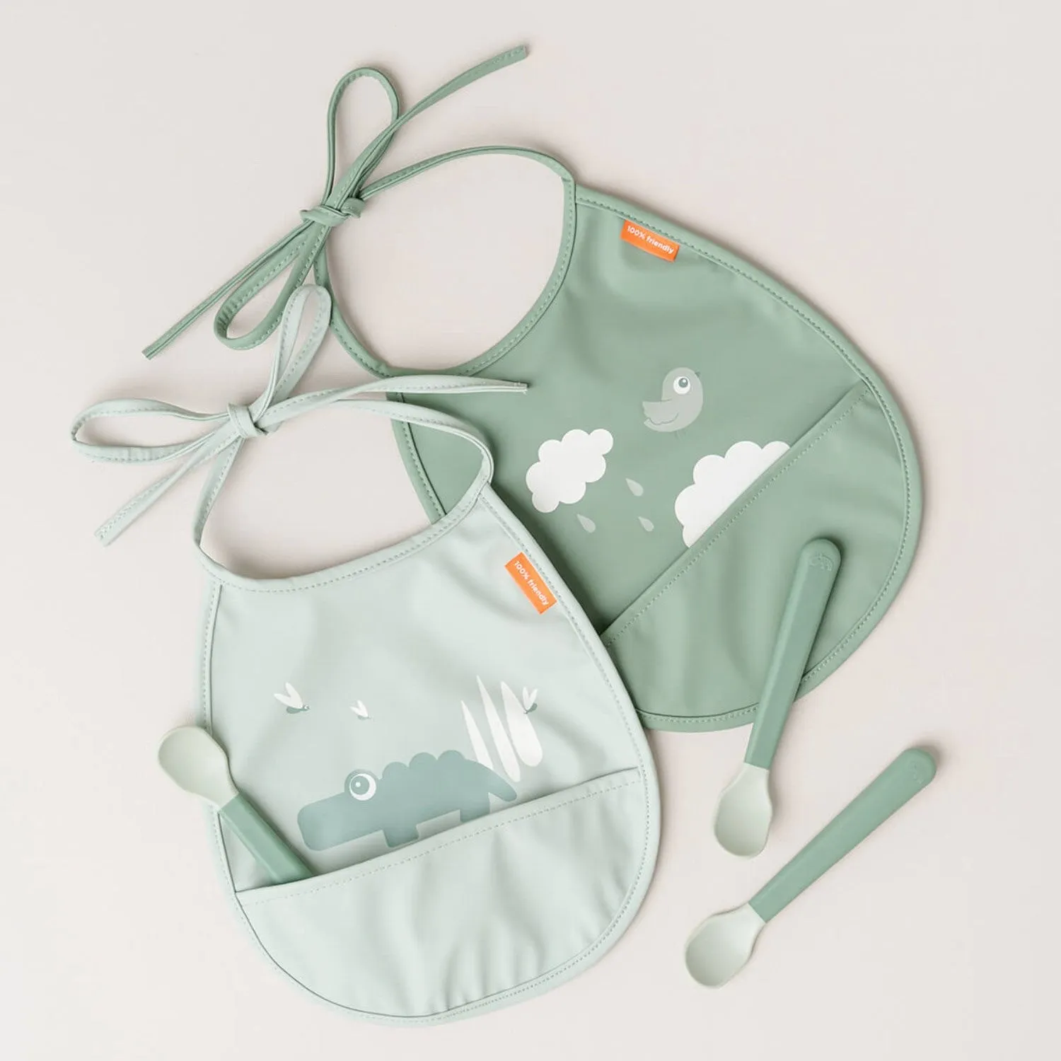 DonebyDeer Foodie Easy-Grip Babyske 3 Piece Grøn