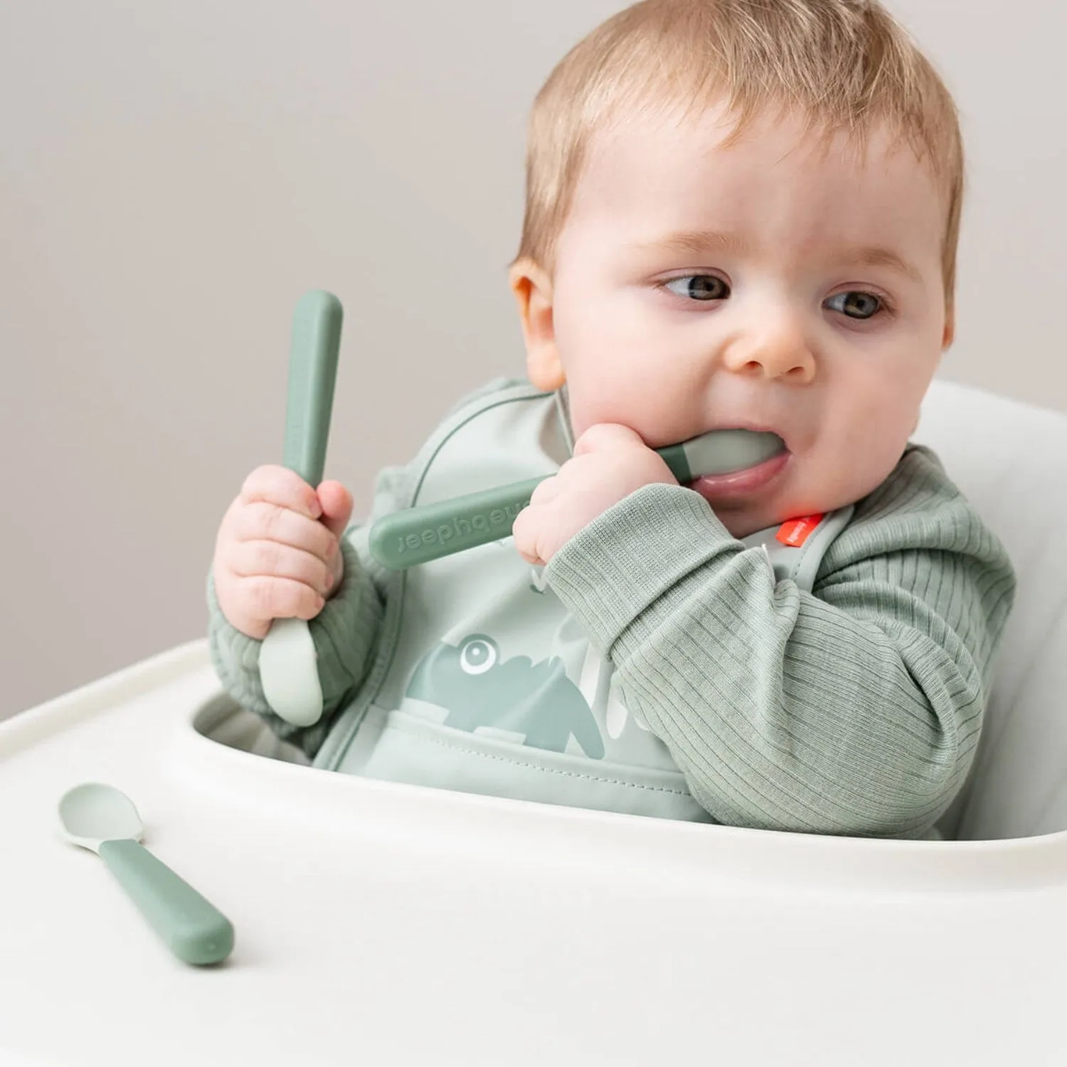 DonebyDeer Foodie Easy-Grip Babyske 3 Piece Grøn