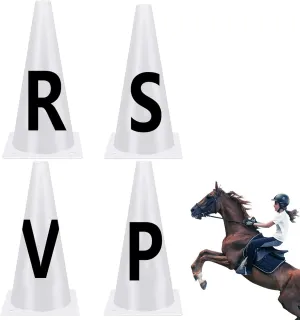 Dressage Cones Set of 8, Dressage Letters, White Dressage Cones with Letters - Competition Cones for Sports Training for Equestrian Athletes and Events(A, B, C, E, H, K, F Letters M)