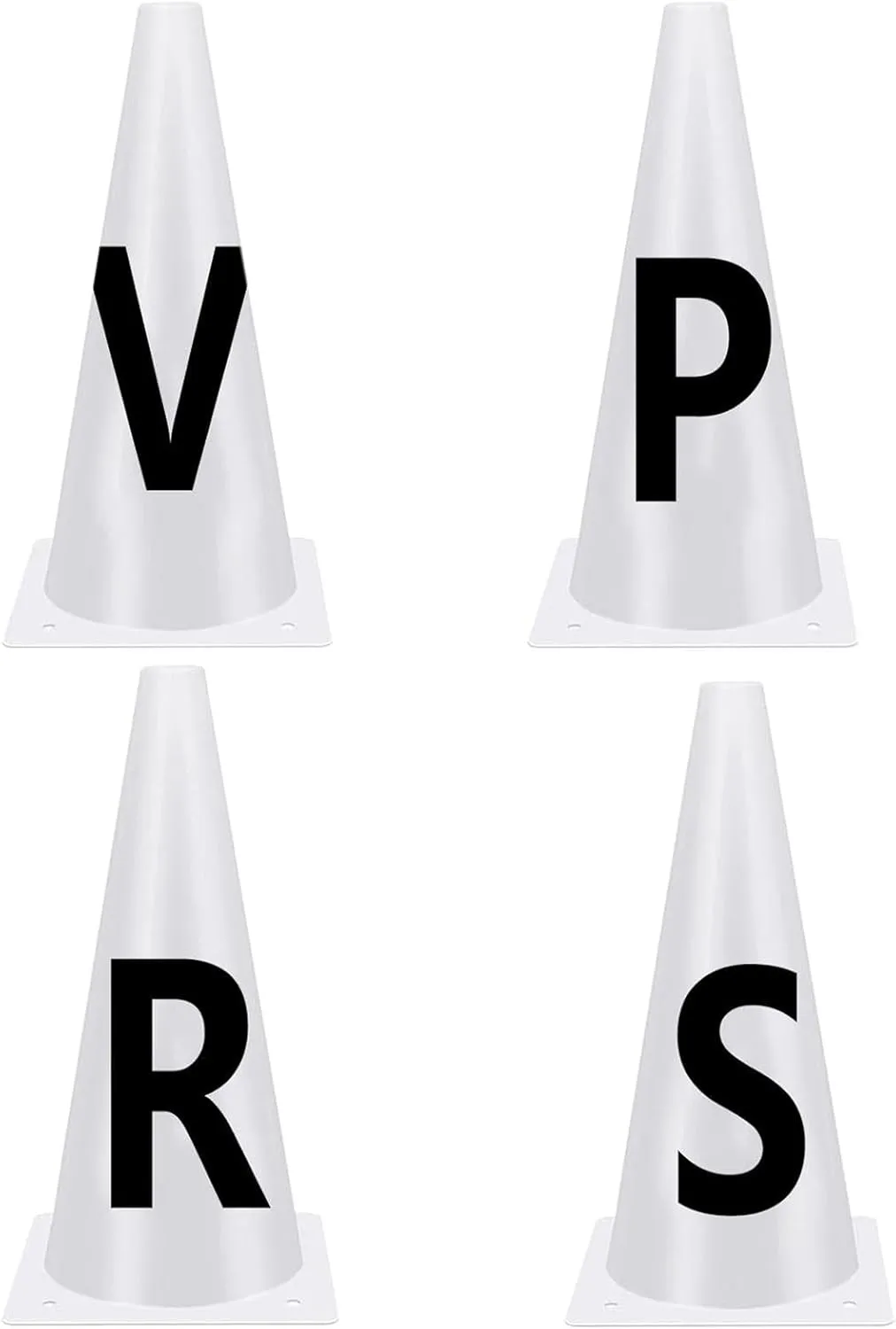 Dressage Cones Set of 8, Dressage Letters, White Dressage Cones with Letters - Competition Cones for Sports Training for Equestrian Athletes and Events(A, B, C, E, H, K, F Letters M)