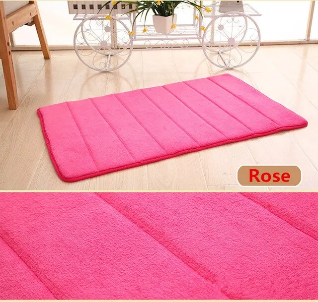 Dropshipping 60x40cm Bath Mat Bath Mat Carpet Coral Fleece Foam Bath Mat Memory Kitchen Door Floor Soft Coral Fleece Carpets