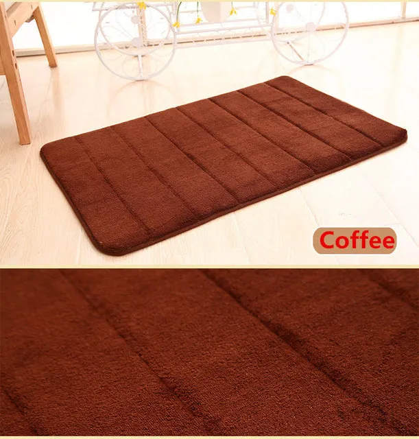 Dropshipping 60x40cm Bath Mat Bath Mat Carpet Coral Fleece Foam Bath Mat Memory Kitchen Door Floor Soft Coral Fleece Carpets