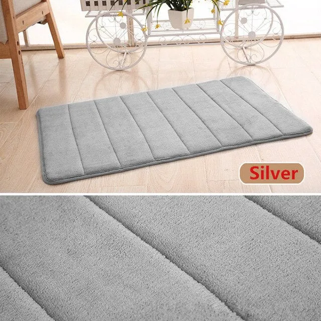Dropshipping 60x40cm Bath Mat Bath Mat Carpet Coral Fleece Foam Bath Mat Memory Kitchen Door Floor Soft Coral Fleece Carpets