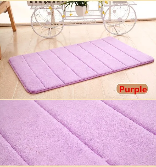 Dropshipping 60x40cm Bath Mat Bath Mat Carpet Coral Fleece Foam Bath Mat Memory Kitchen Door Floor Soft Coral Fleece Carpets
